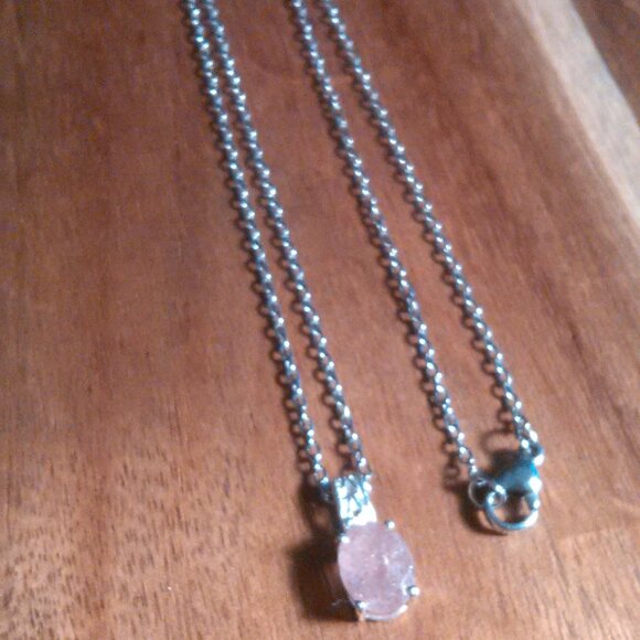 Cherry Tanzurine Sterling Silver Pendant Stainless Steel Necklace - Picture 3 of 12